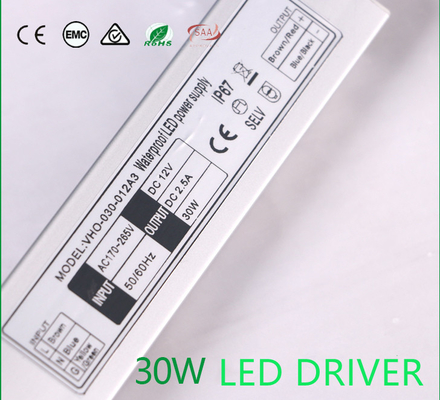 Peso leve exterior impermeável de Power Supply 12V 30W do motorista do diodo emissor de luz do OEM