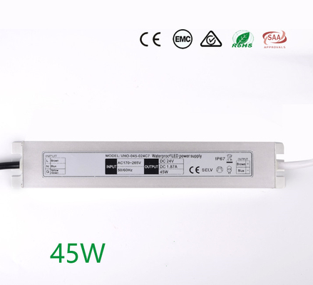 Motorista ultra magro do diodo emissor de luz de SMPS 1.88A, fonte de alimentação impermeável exterior IP67 do diodo emissor de luz