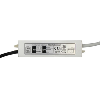 motorista ultra fino impermeável do diodo emissor de luz IP67 de 20W Constant Voltage Power Supply 12V