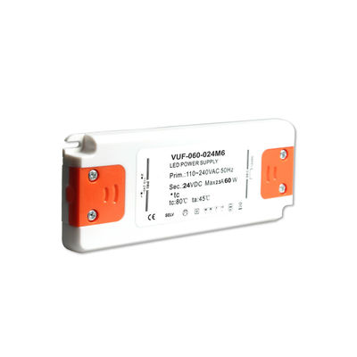 Motorista IP20 do diodo emissor de luz da fonte de alimentação 60W da luz de tira do diodo emissor de luz de SAA 24V com tomada