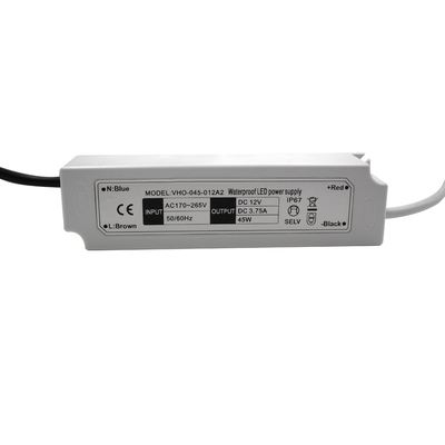 Fonte de alimentação de LED para geladeira 12V 45W à prova d'água IP67 para faixa de resfriamento