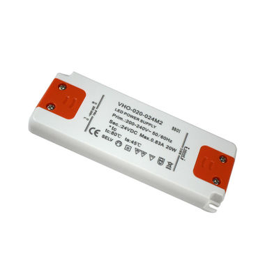 Driver de fonte de alimentação de LED ultra fino 20 W 24 V tensão constante para luz de tira