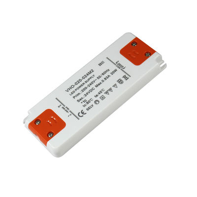 Driver de fonte de alimentação de LED ultra fino 20 W 24 V tensão constante para luz de tira