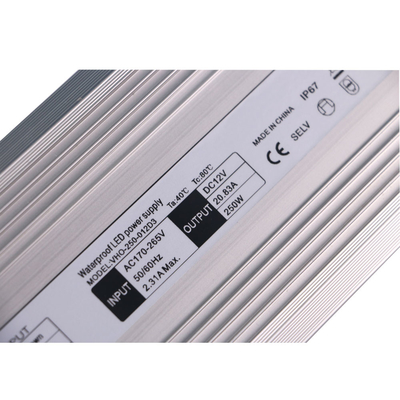Único alojamento do alumínio do motorista 250w do diodo emissor de luz da saída 12V 20A Constant Voltage