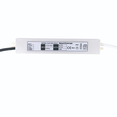 Motorista fino super Transformer 5v 4a Ip67 impermeável do diodo emissor de luz do Cv 20w para a iluminação