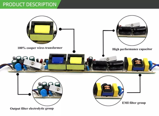 Motorista impermeável exterior IP67 do diodo emissor de luz do OEM, motorista claro de néon de 24V 60W