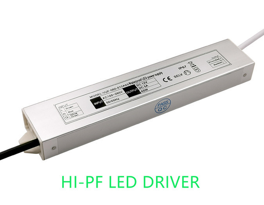 Fonte de alimentação impermeável do modo do interruptor do diodo emissor de luz de DC12V 24V 60W Constant High PF