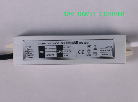 Fonte de alimentação 2.5A 12V exterior Heatproof, tira anticorrosiva do diodo emissor de luz do motorista do diodo emissor de luz